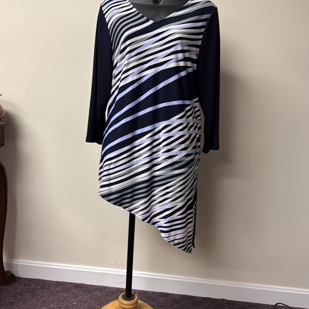 Dark blue with purple stripes and gray stripes size one Chico size